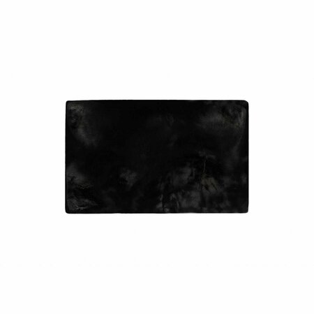 DARE2DECOR 3 x 5 ft. Luxe Faux Rabbit Fur Rectangular Rug, Black - 60 x 36 x 1 in. DA3094441